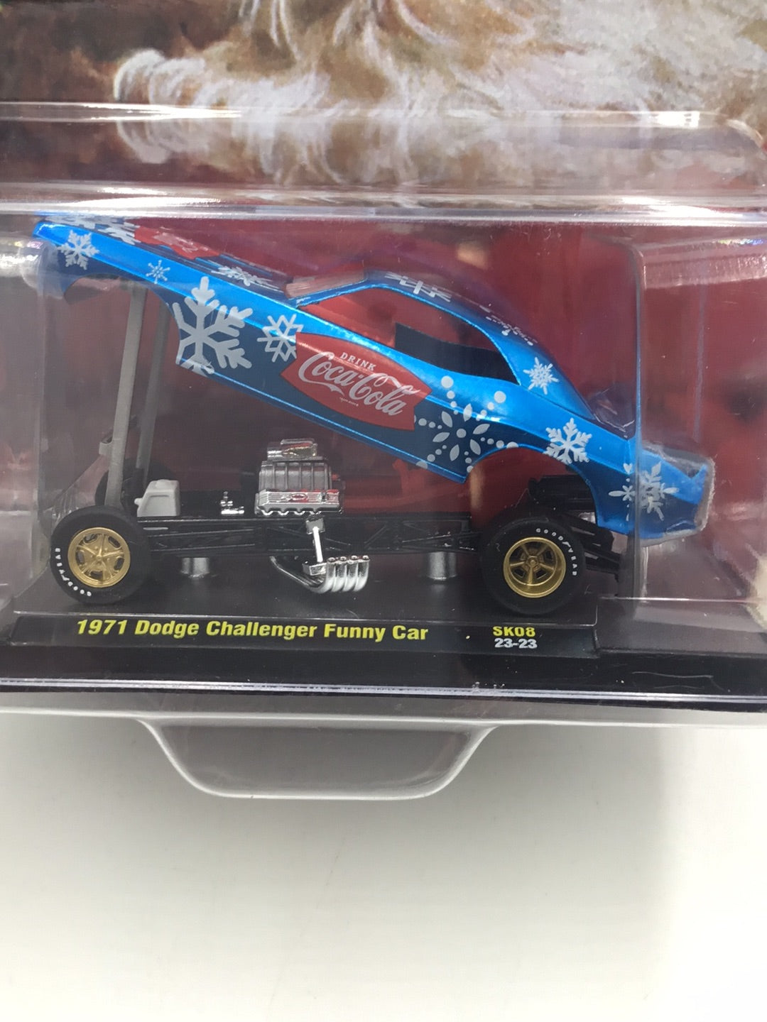 2023 M2 MACHINES Christmas Coca Cola 1971 Dodge Challenger funny car SK08