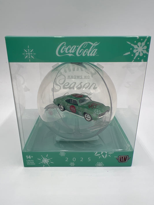 2025 M2 Machines Coca Cola Holiday Christmas Ornaments 1969 Chevrolet Camaro Green