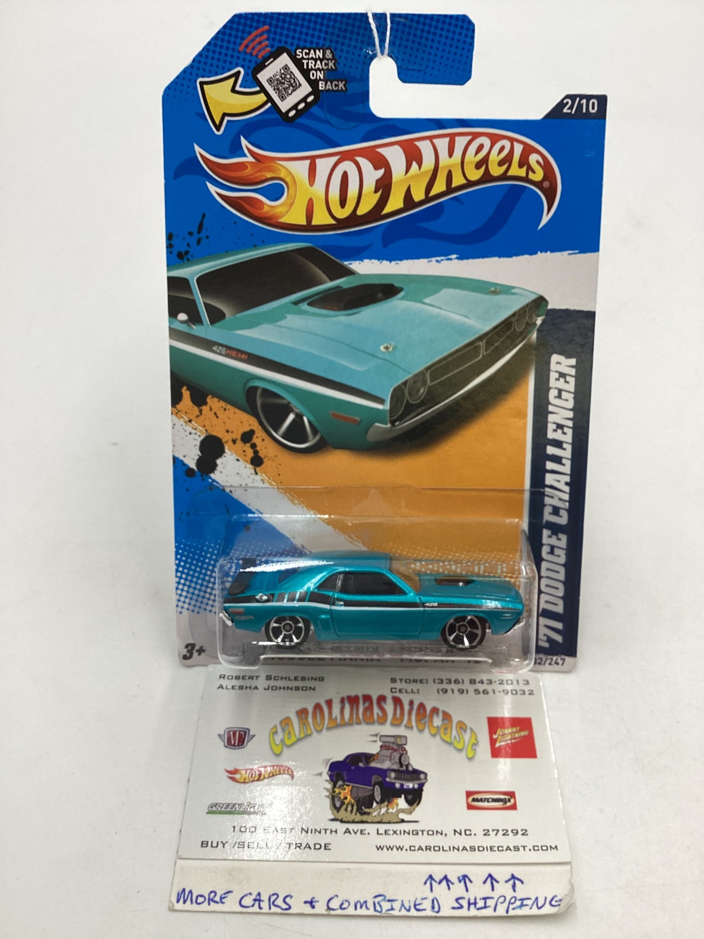 2012 Hot Wheels Muscle Mania Mopar #82 71 Dodge Challenger Teal 46F