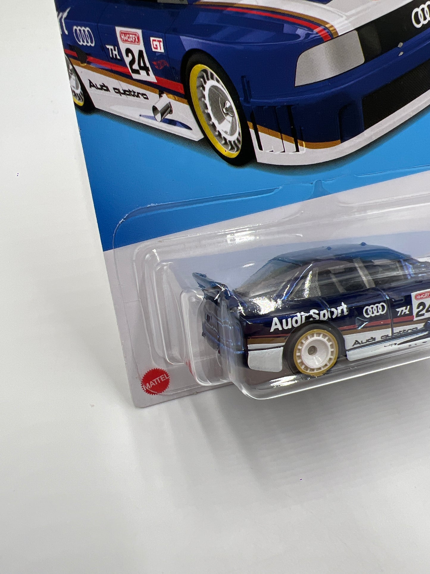 2024 Hot Wheels Super Treasure Hunt #144 Audi 90 Quattro Blue W/Protector