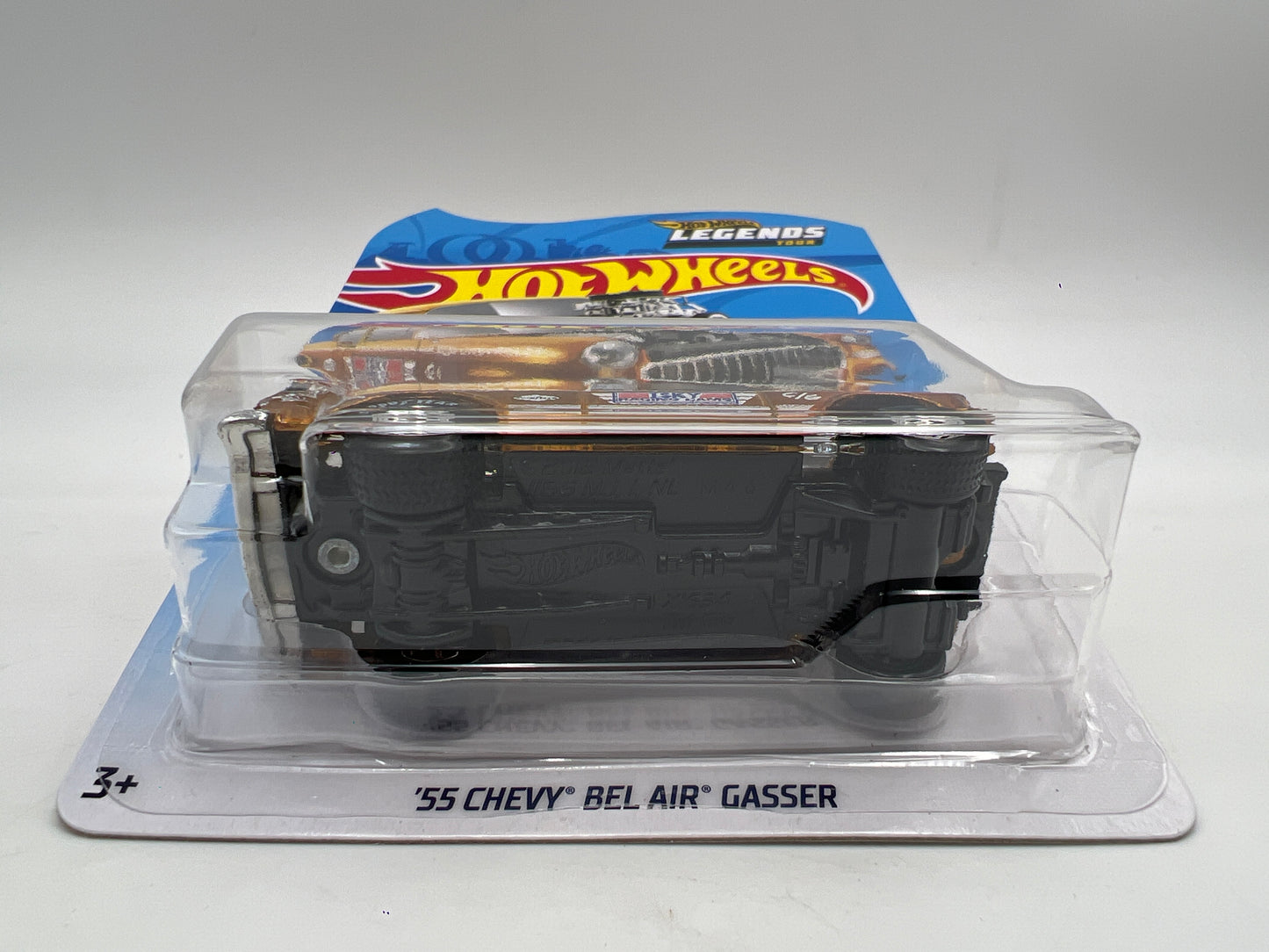 2020 Hot Wheels Legends Tour 55 Chevy Bel Air Gasser Gold W/Protector