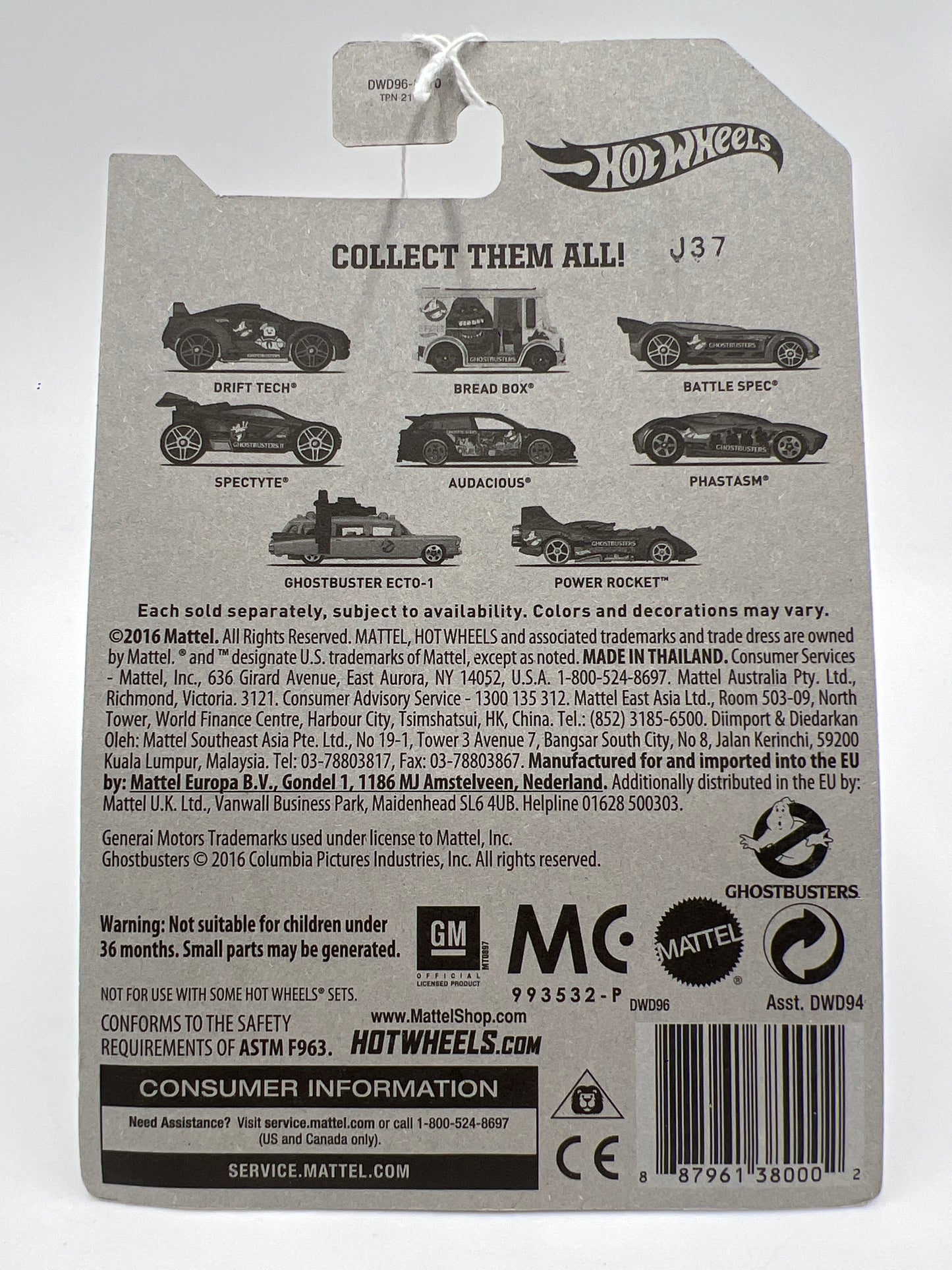 Hot Wheels Exclusive Ghostbusters Series #2 Bread Box White