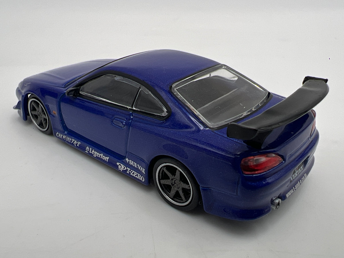 Tarmac Works x Global 64 VERTEX Nissan Silvia S15 Blue Box Not Perfect