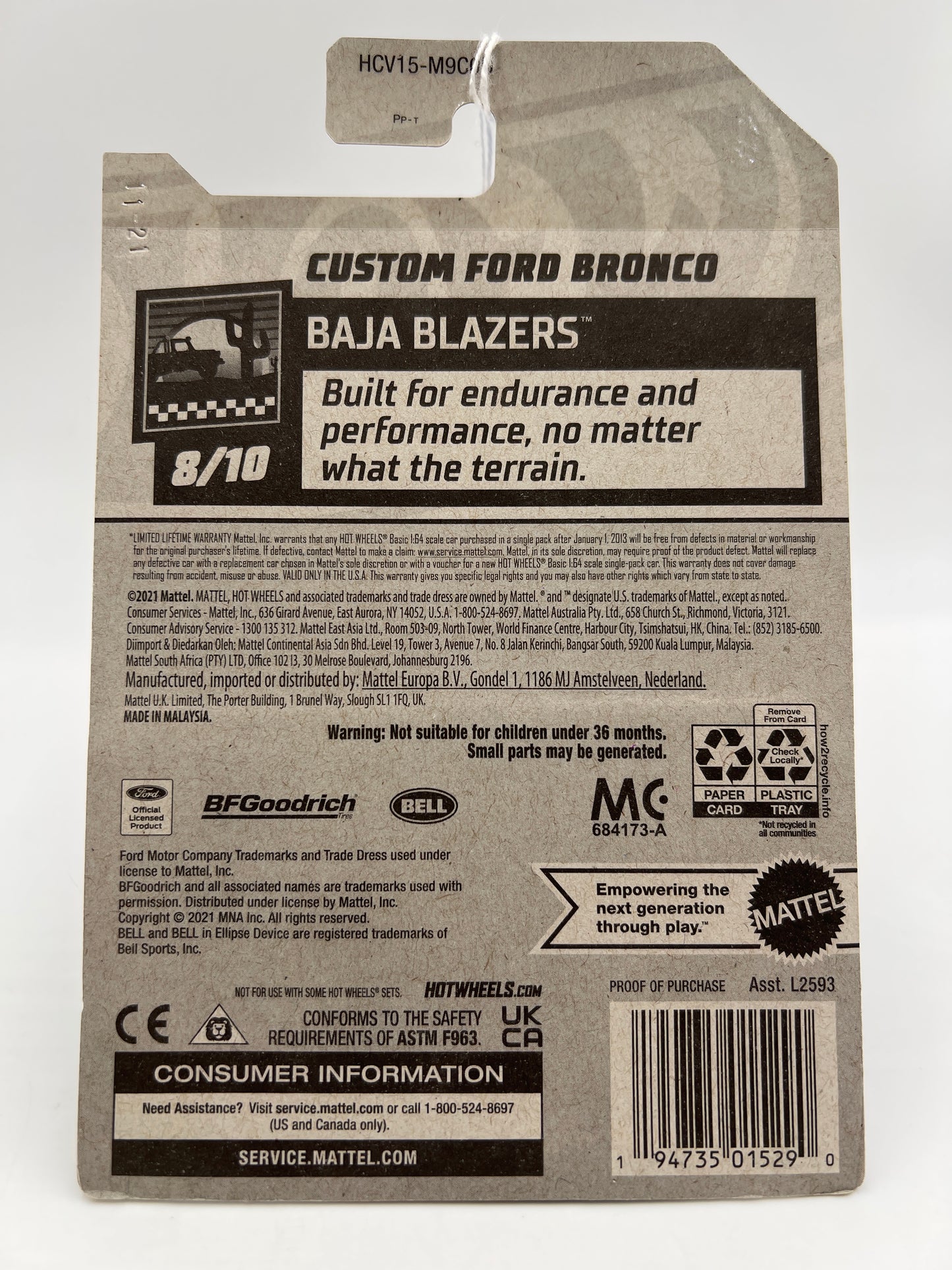 2022 Hot Wheels Baja Blazers #74 Custom Ford Bronco Red 28E