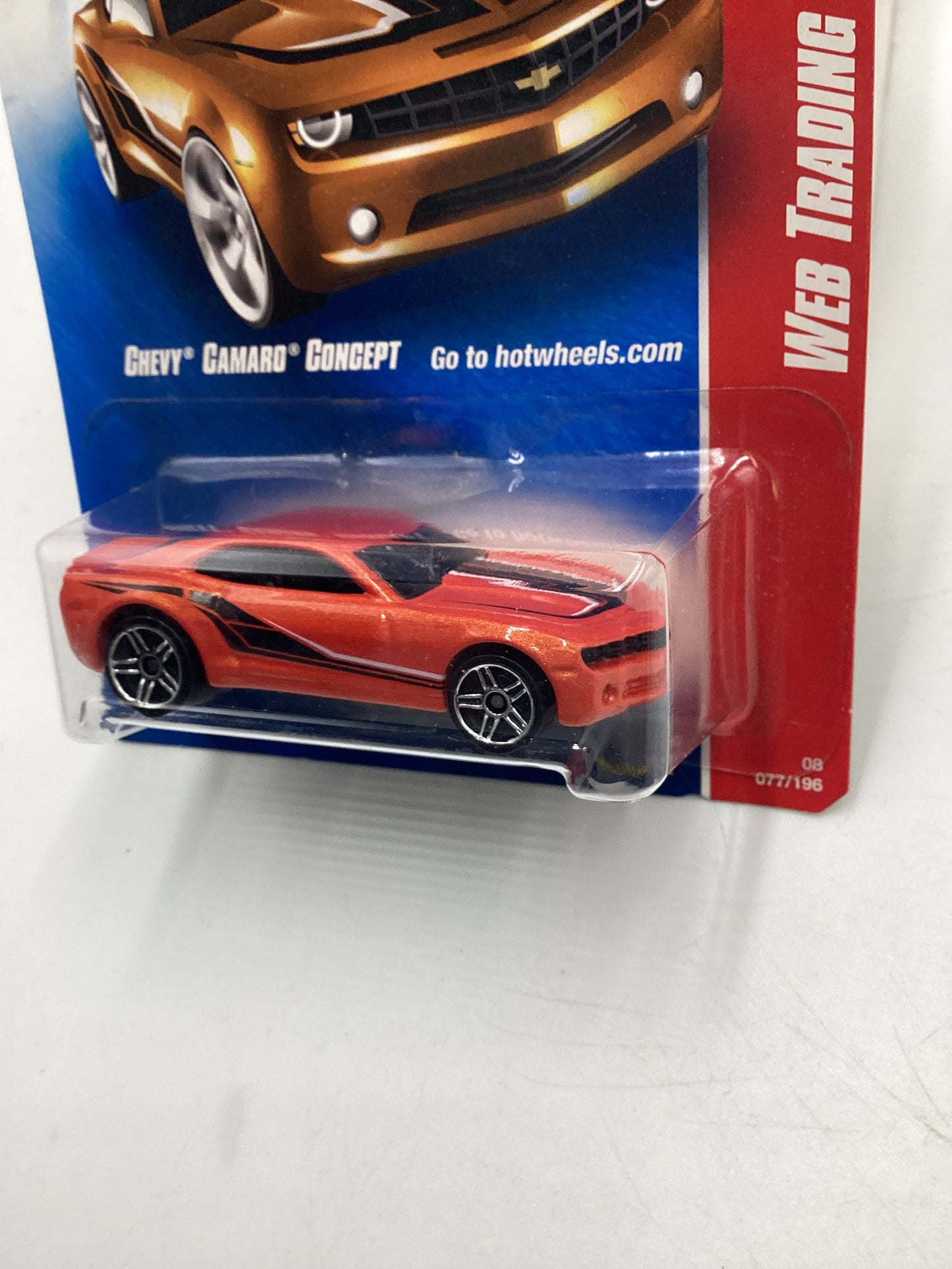 2008 Hot Wheels Web Trading Cars #77 Chevy Camaro Concept Orange 5F