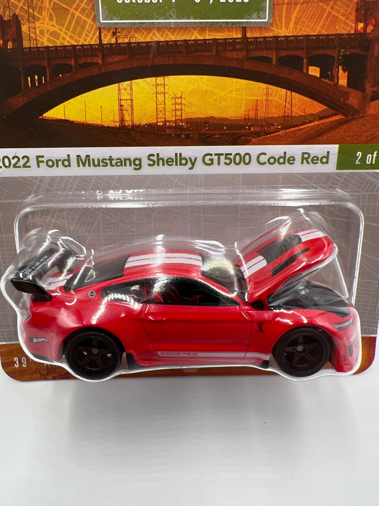 2025 Hot Wheels 39th Annual Collectors Convention LA #2406/6200 2022 Ford Mustang Shelby GT500 Code Red W/Protector