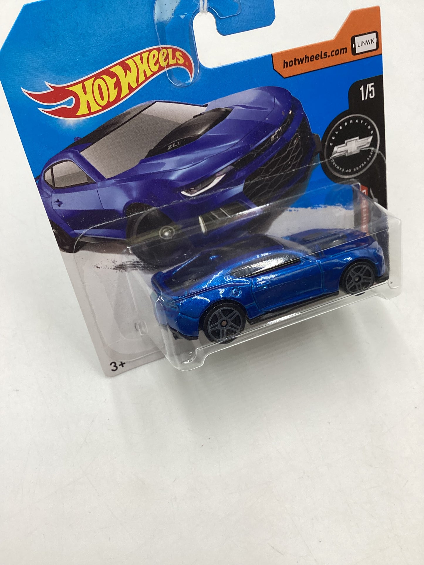 2017 Hot wheels #360 Short Card Blue 2017 Camaro ZL1 9C