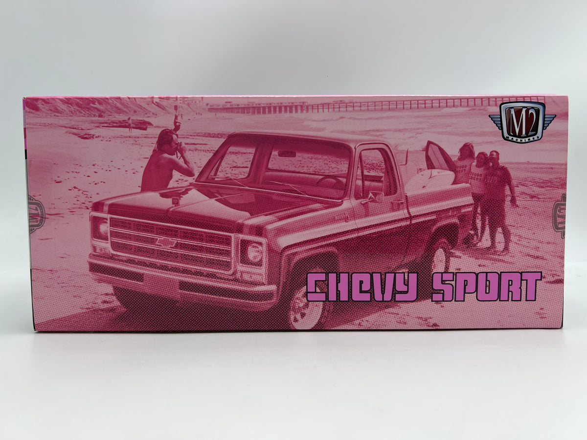 2026 M2 Machines 1/24 R143 1979 Chevrolet Scottsdale Chevy Sport Pink/Black