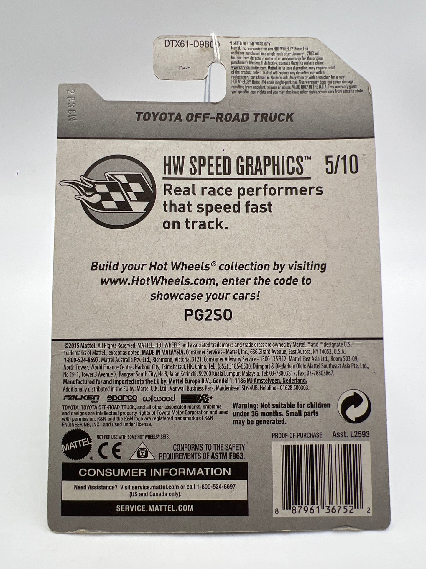 2017 Hot Wheels Speed Graphics #78 Toyota Off-Road Truck Falken 93D