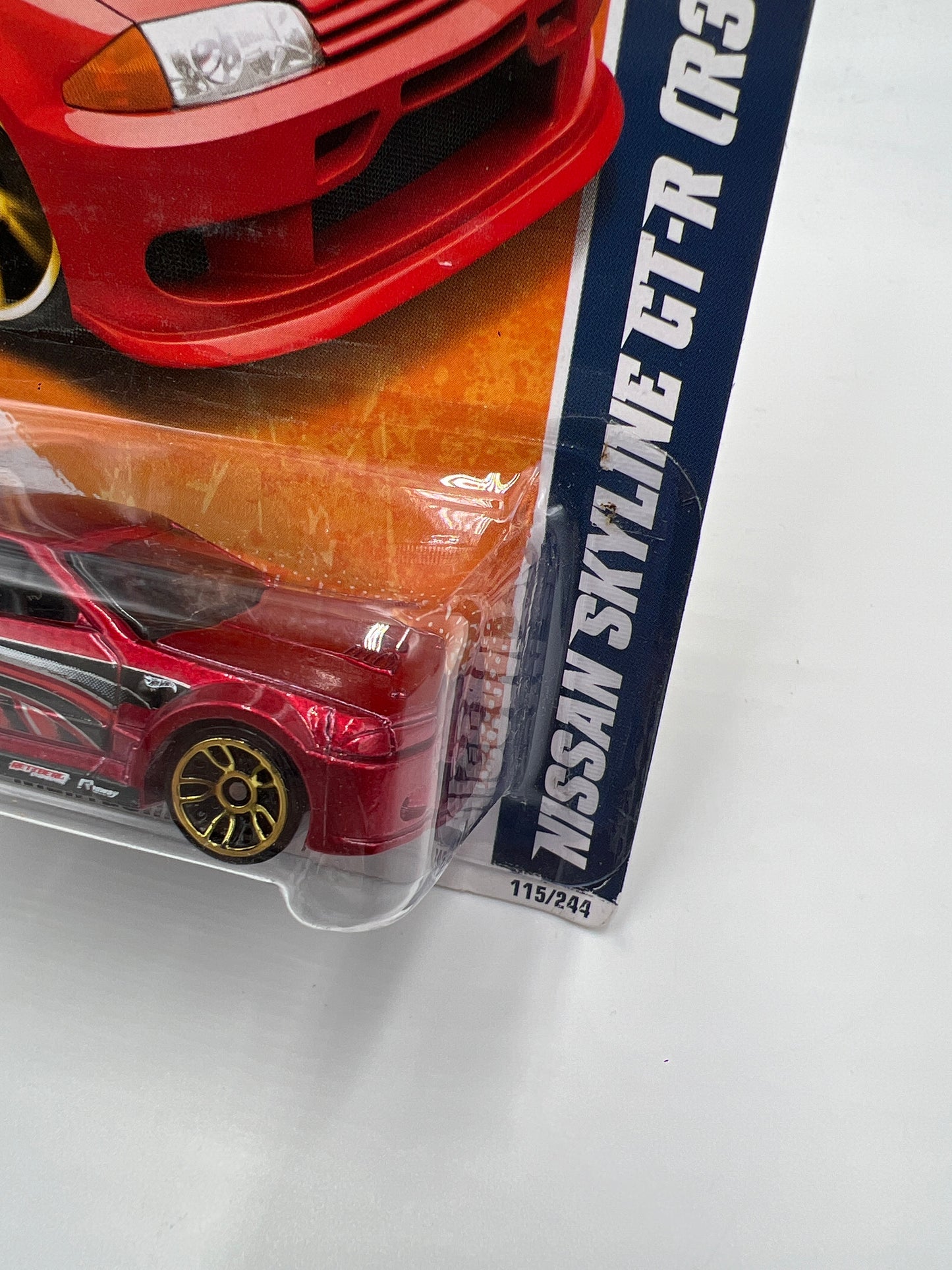 2011 Hot Wheels Nightburnerz #115 Nissan Skyline GT-R R32 Red W/Protector