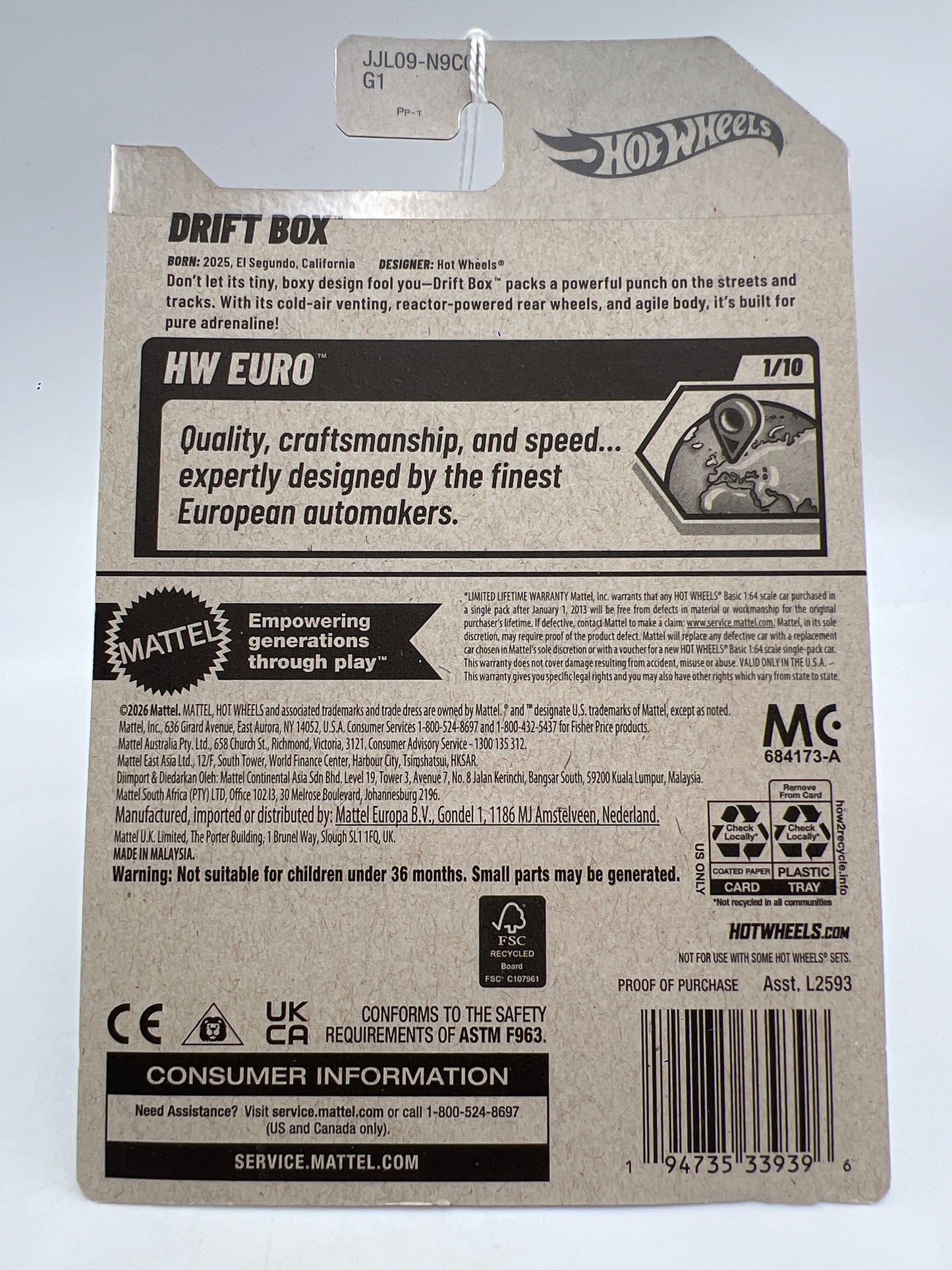 2026 Hot Wheels K Case #65 Drift Box Blue