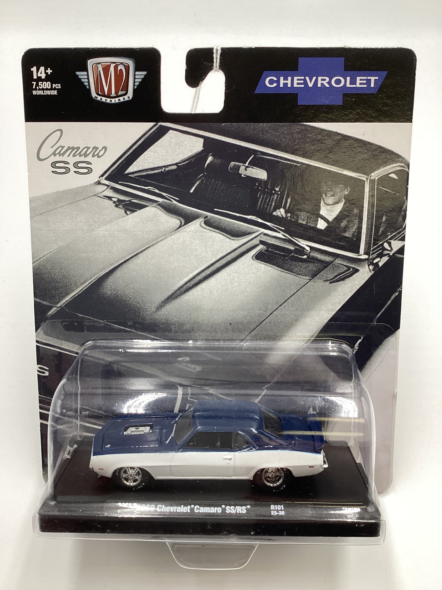 M2 Machines Auto-Drivers Chevrolet 1969 Chevrolet Camaro SS/RS White W/Blue R101 191D