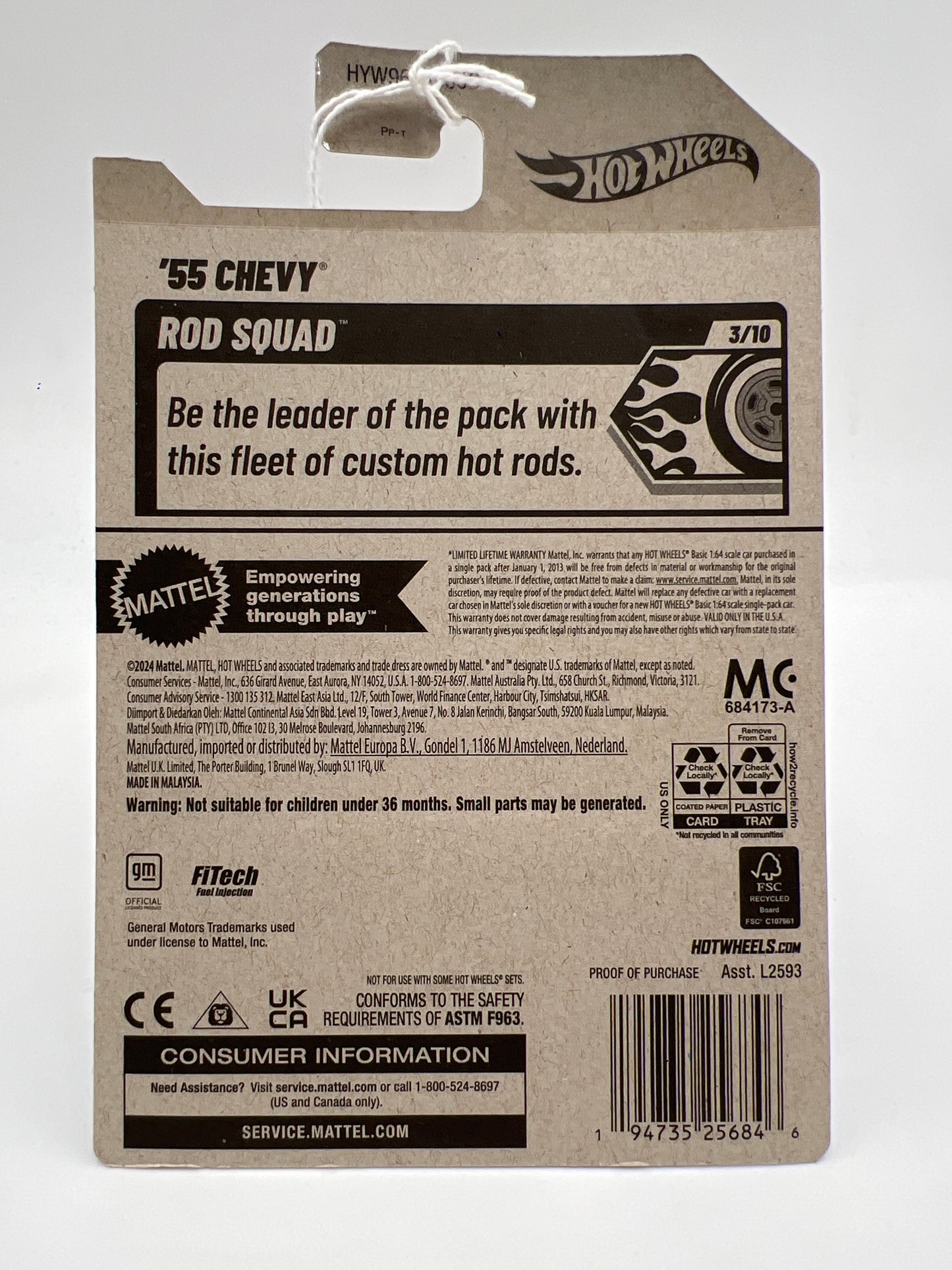 2025 Hot Wheels C Case #45 55 Chevy Black 14C