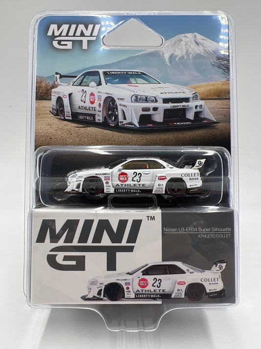 Mini GT #1059 Nissan LB-ER34 Super Silhouette Athlete/Collet White