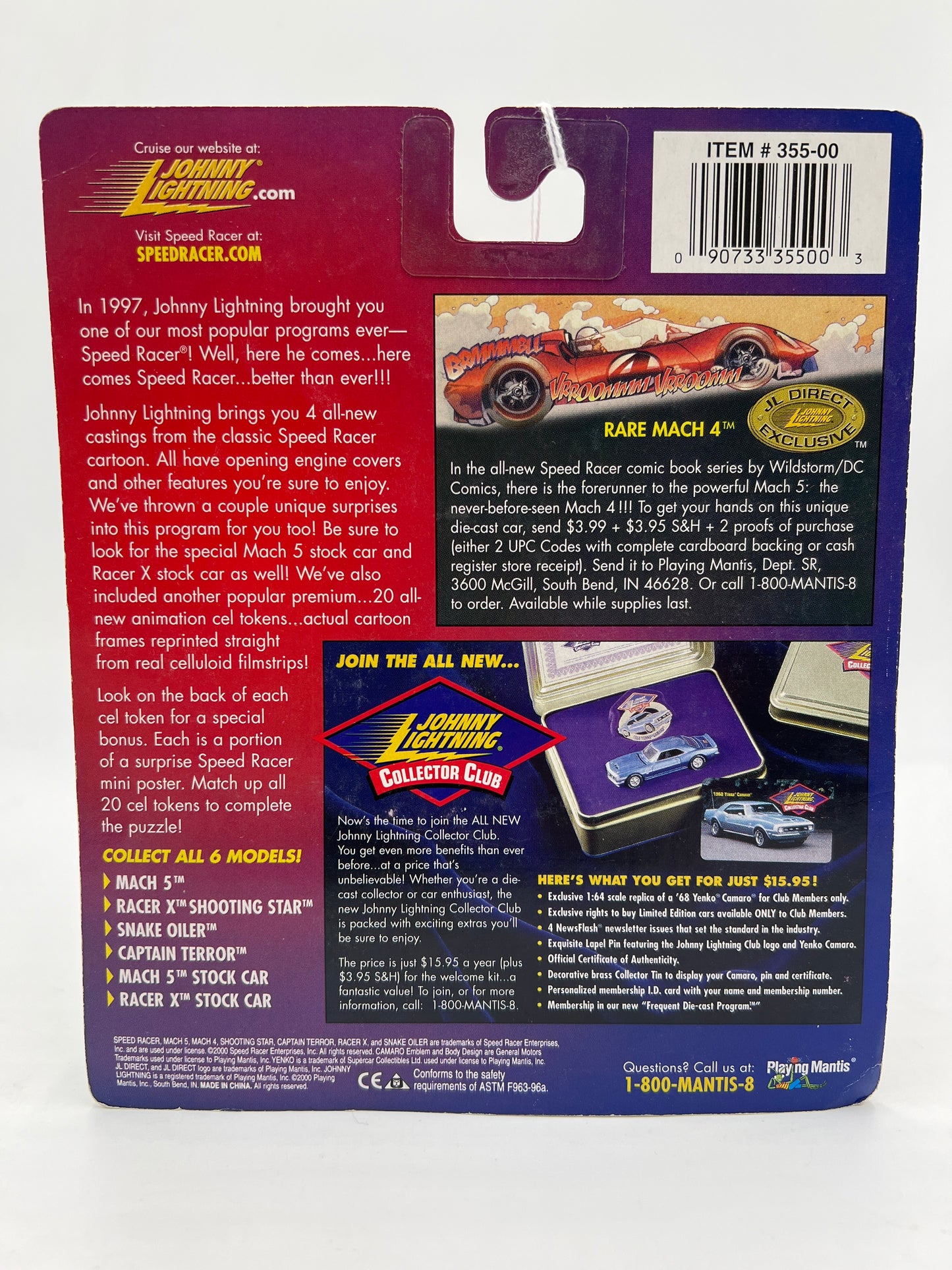 Johnny Lightning White Lightning Chase Speed Racer 2000 CEL #15 Snake Oiler Black/Purple