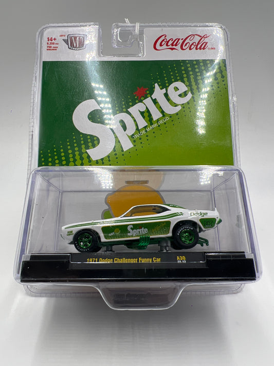 M2 Machines Coca Cola Sprite CHASE 1971 Dodge Challenger Funny Car Green/White A30
