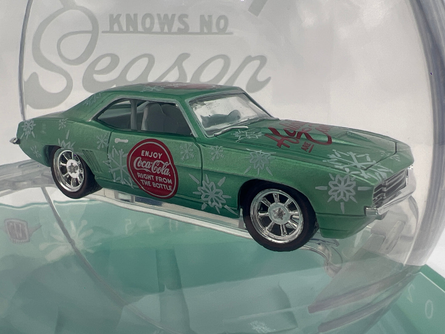 2025 M2 Machines Coca Cola Holiday Christmas Ornaments 1969 Chevrolet Camaro Green