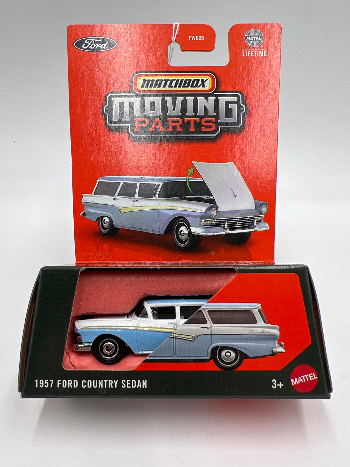 2025 Matchbox Moving Parts #27 1957 Ford Country Sedan Blue/White 166G