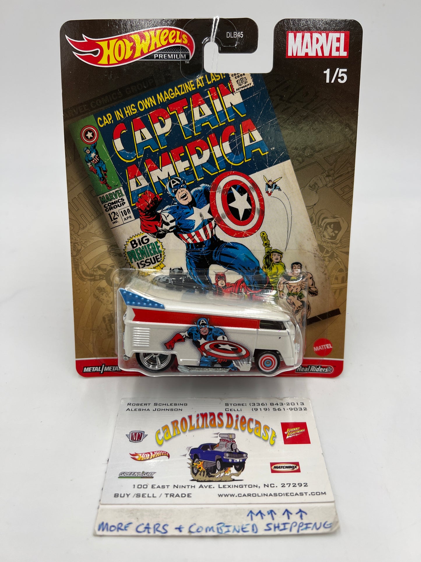 2021 Hot Wheels Marvel Pop Culture #1 Volkswagen T1 Drag Bus Captain America 256A