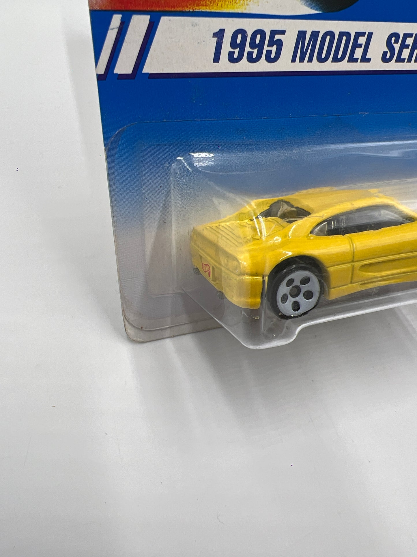 1995 Hot Wheels Model Series #350 Ferrari 355 Yellow 5 Dot White Wheels