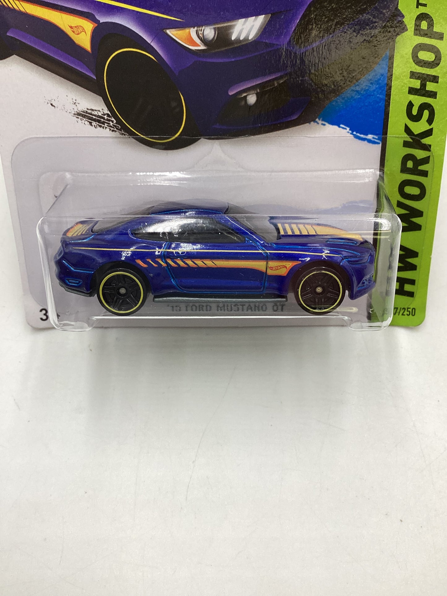 2015 Hot Wheels Workshop #247 15 Ford Mustang GT Blue 31D