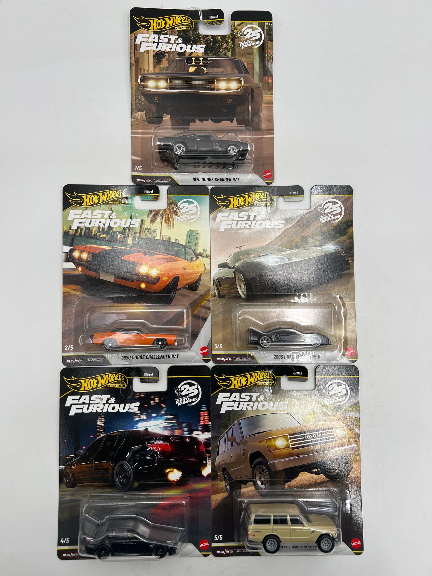 2026 Hot Wheels Fast & Furious Premium Dash Q Complete Set of 5 W/Chase