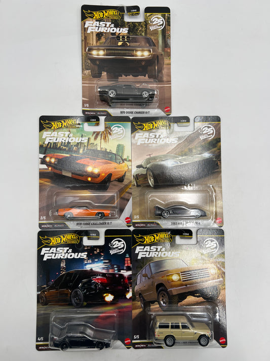 2026 Hot Wheels Fast & Furious Premium Dash Q Complete Set of 5 W/Chase