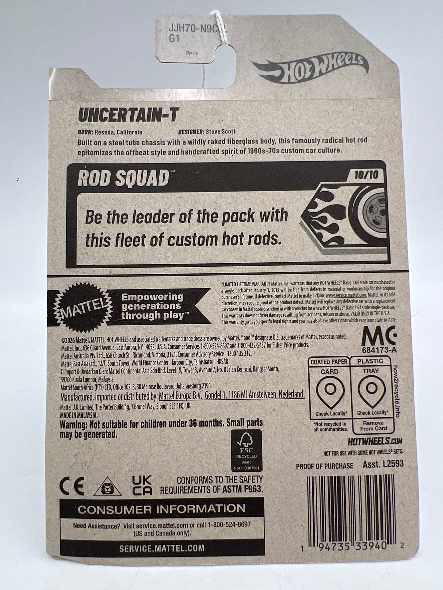 2026 Hot Wheels L Case #230 Uncertain-T Red
