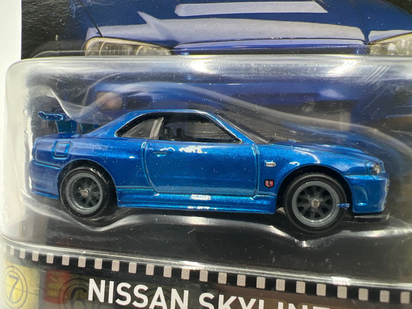 Hot Wheels Retro Entertainment Fast & Furious Nissan Skyline GT-R R34 Blue W/Protector