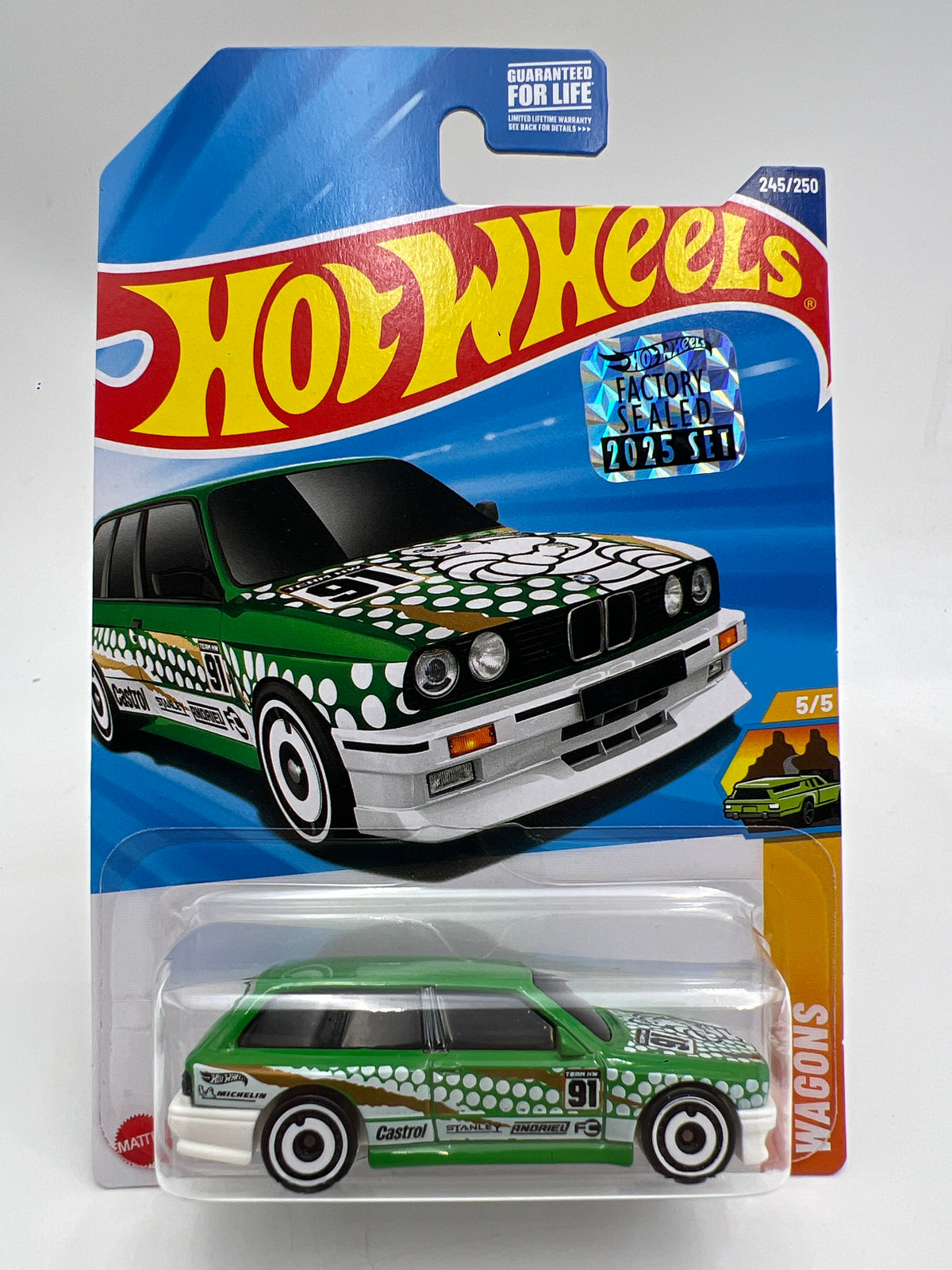 2025 Hot Wheels Factory Sealed Super Treasure Hunt & Mainline #245 BMW M3 Wagon Green W/Protector Cracked Blister
