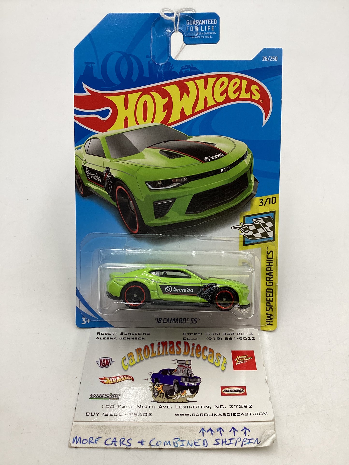 2019 Hot Wheels #26 Green 18 Camaro SS 7F