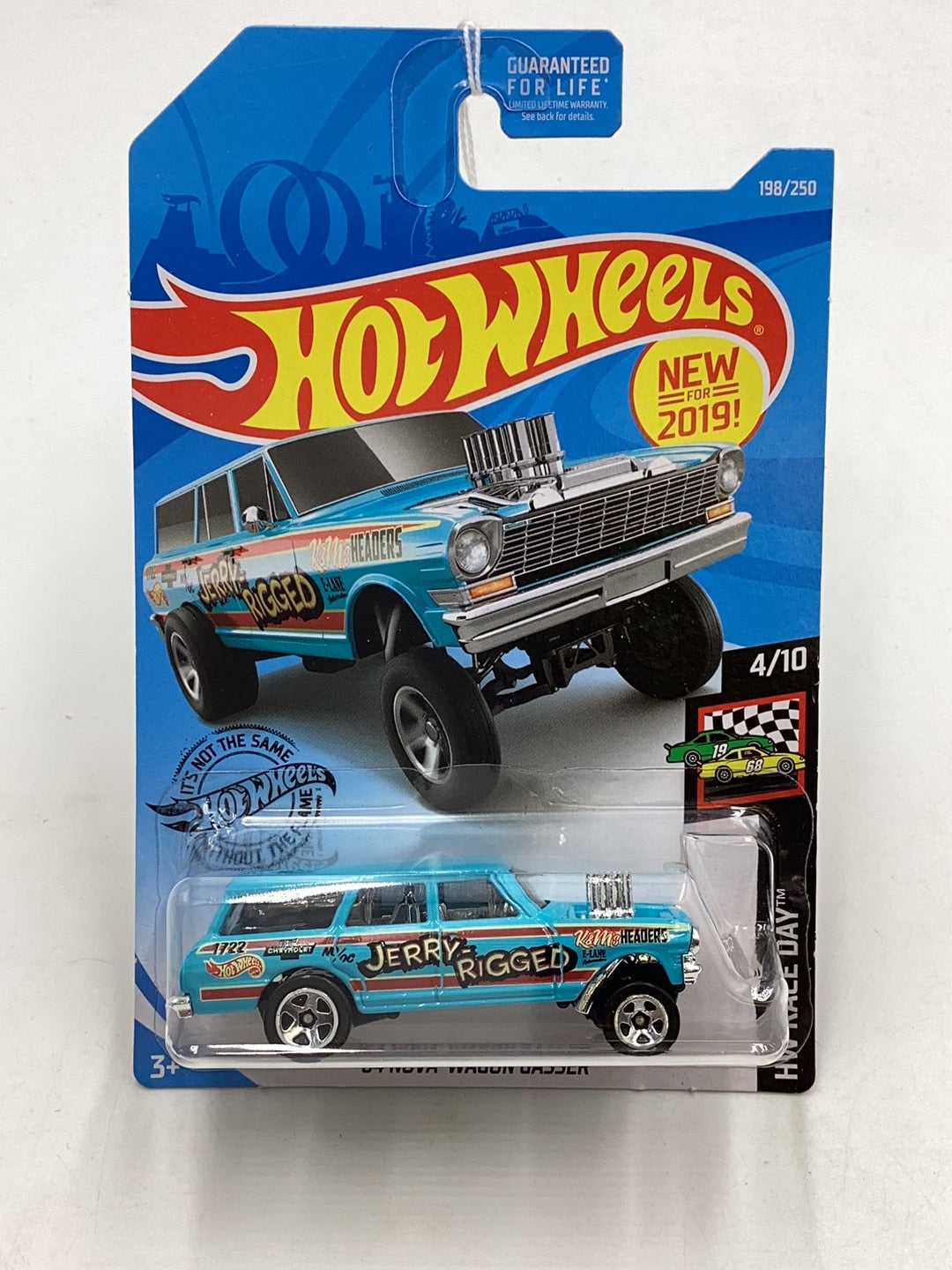 2019 Hot wheels #198 64 Nova Wagon Gasser blue 14H