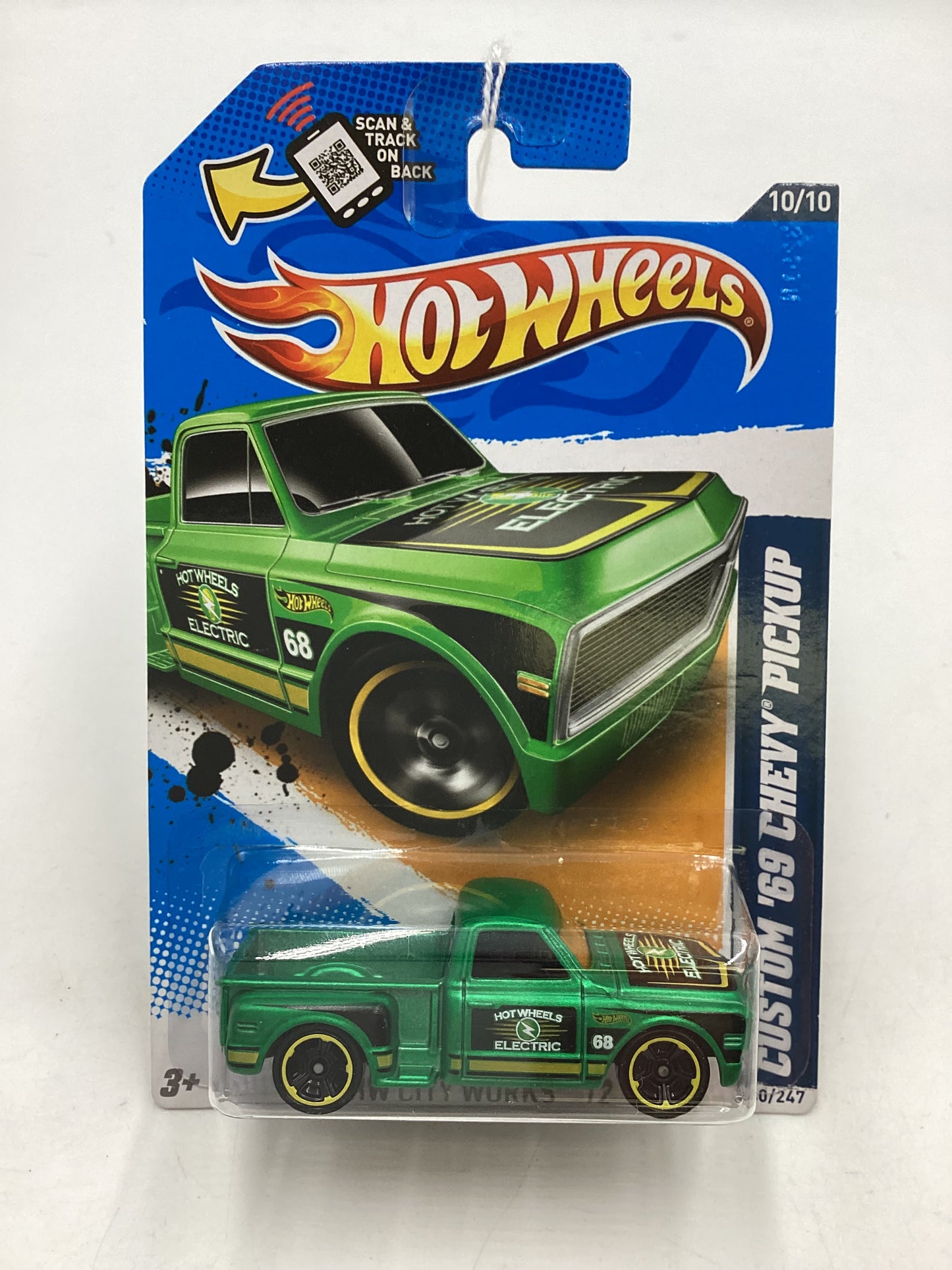 2012 Hot Wheels #140 Custom 69 Chevy Pickup Green 10B