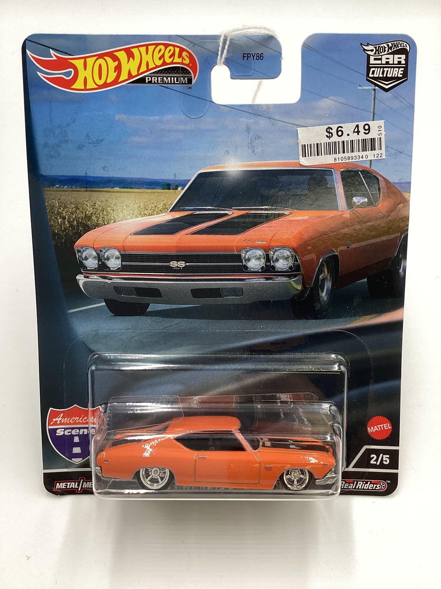 Hot wheels Premium American Scene #2 69 Chevelle SS 396 Orange 252G