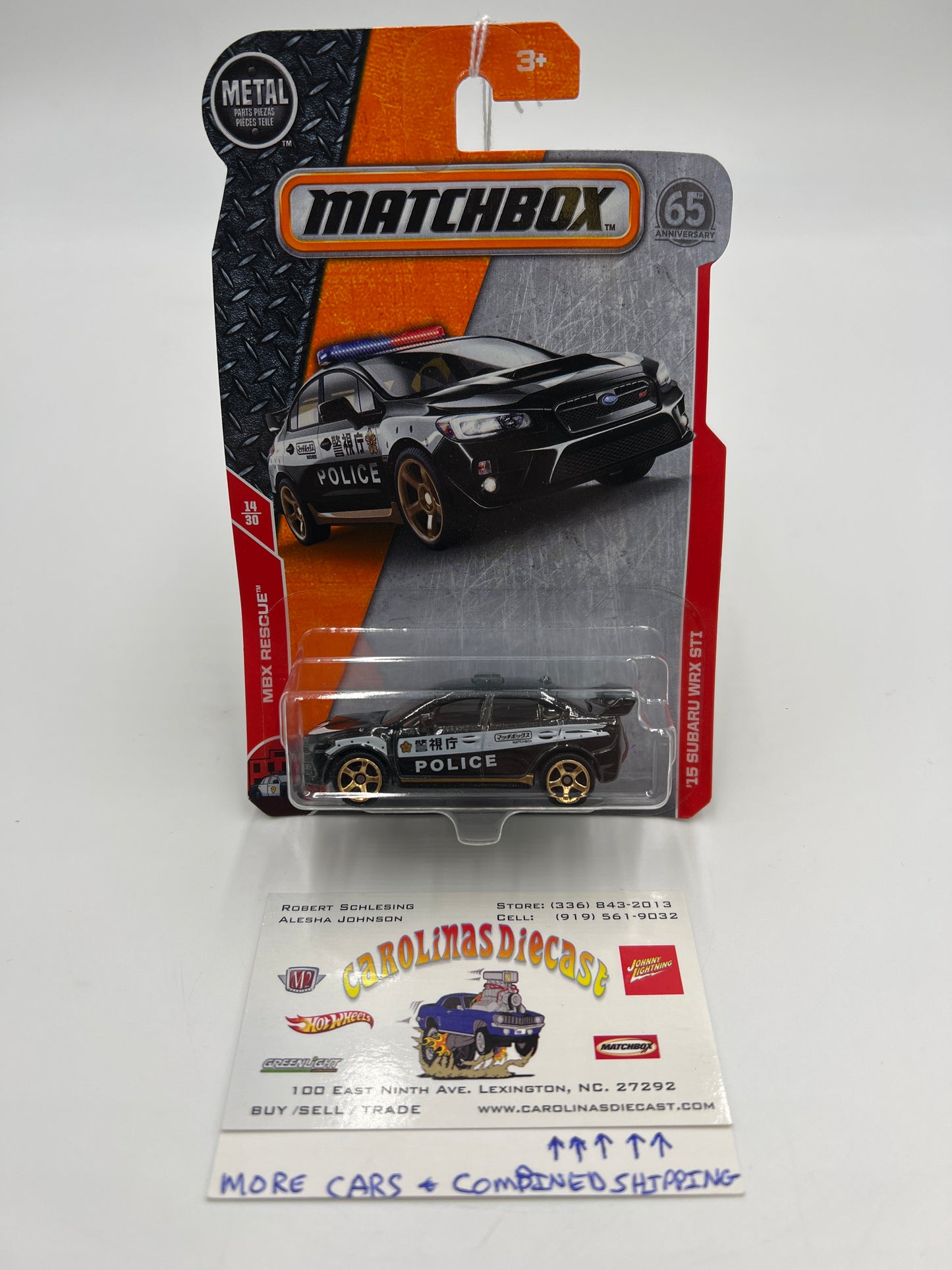 Matchbox MBX Rescue #14 15 Subaru WRX STI Police Black 206B