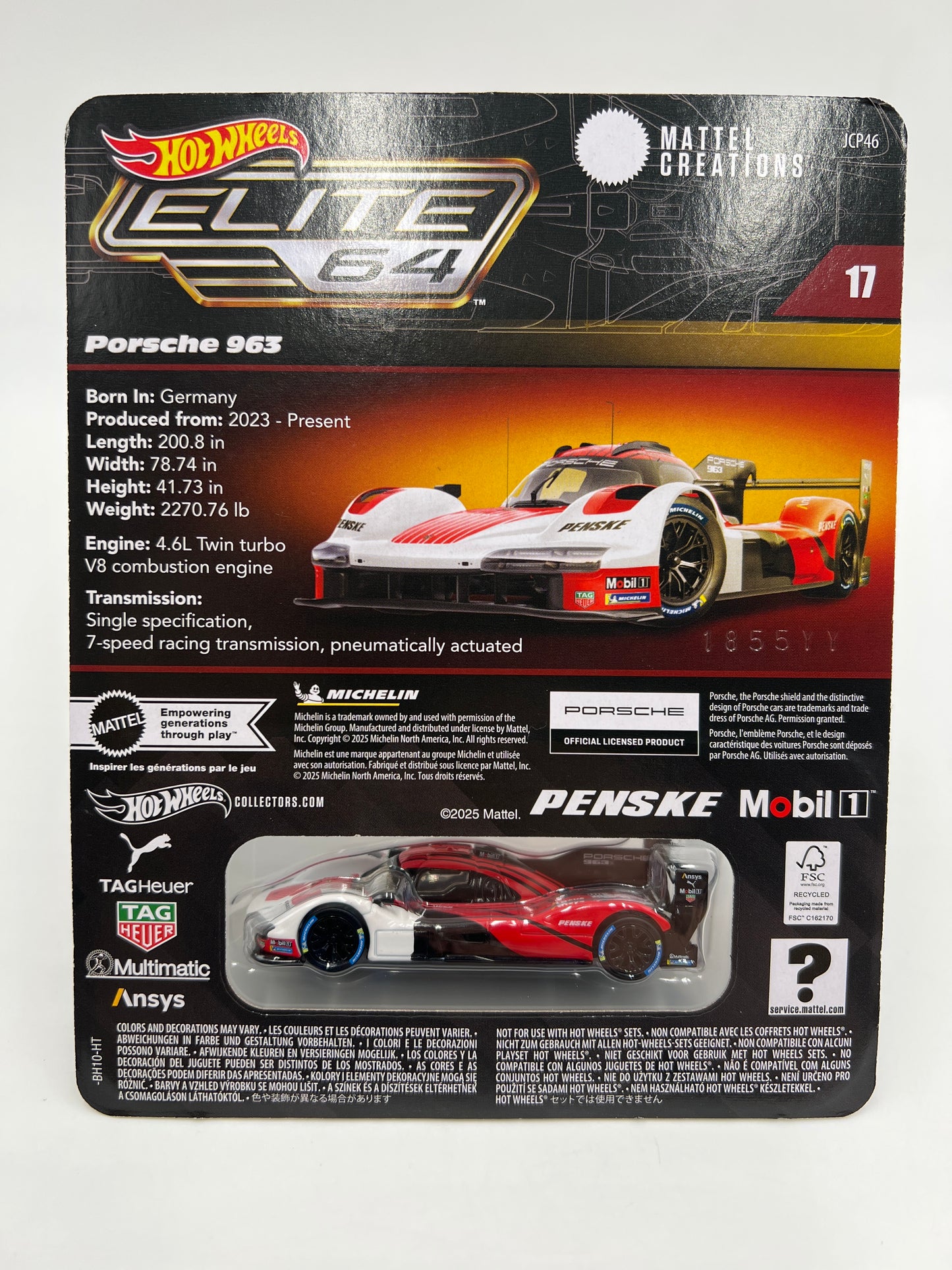 2025 Hot Wheels RLC Elite 64 #17 Porsche 963 W/Protector