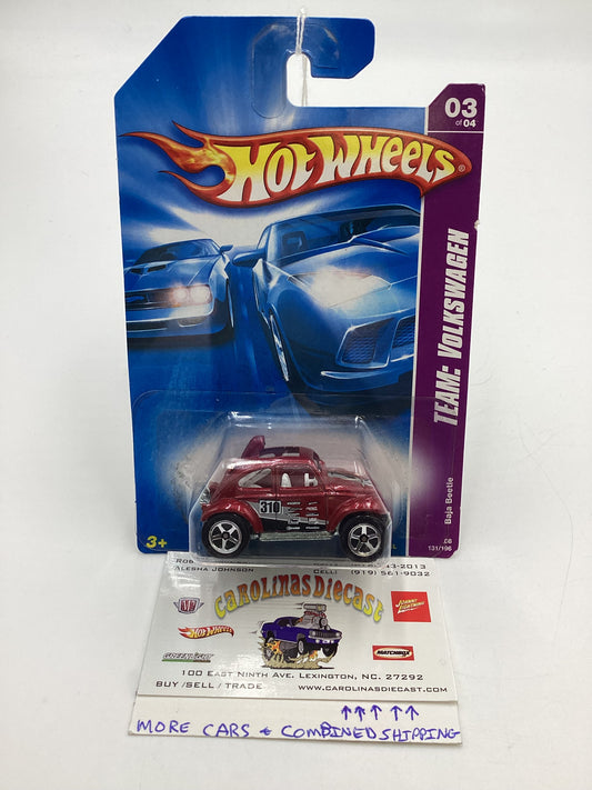 2008 Hot Wheels HW Team Volkswagen #131 Baja Beetle Red 97D