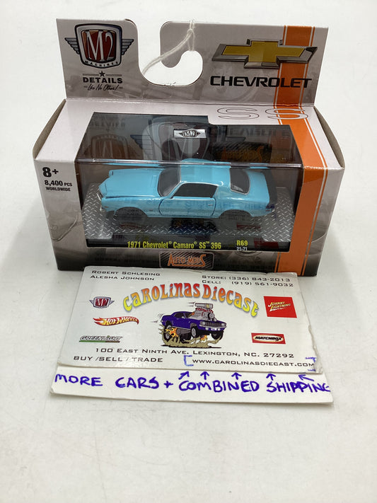 M2 Machines Auto Mods R69 1971 Chevrolet Camaro SS 396 Light Blue