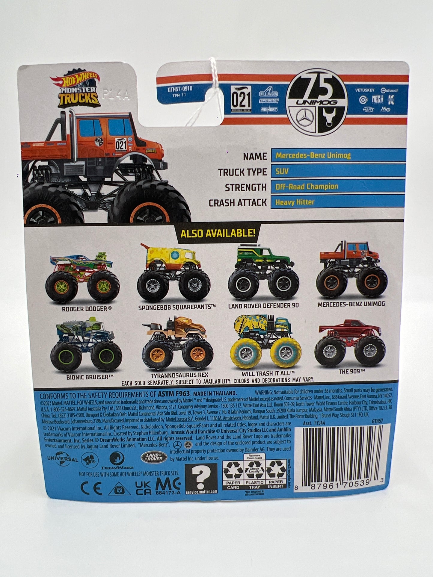 2021 Hot Wheels Monster Trucks Crash Legends #52 Mercedes-Benz Unimog 133C