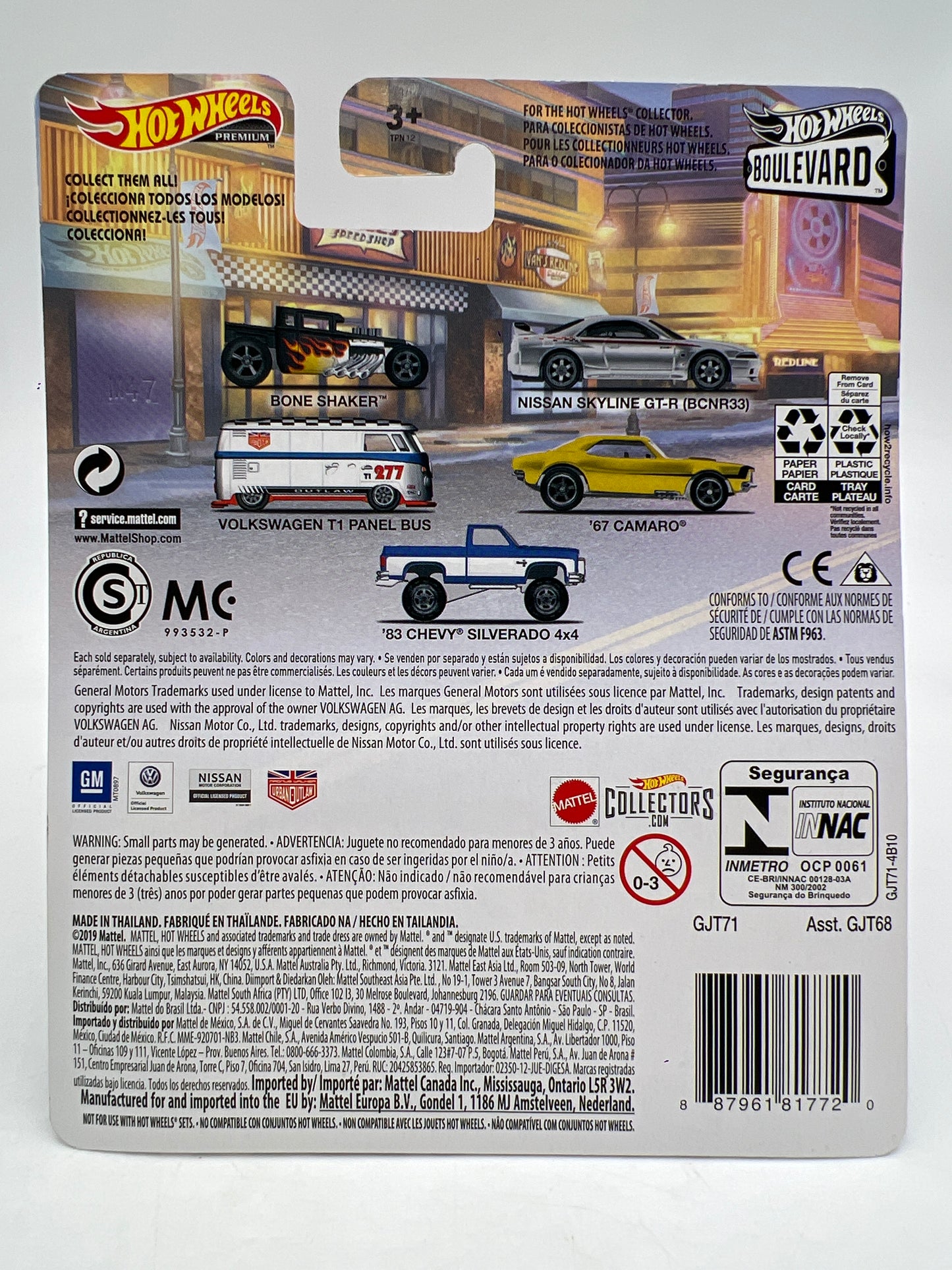 Hot Wheels Premium Boulevard #1 Bone Shaker Black W/Protector