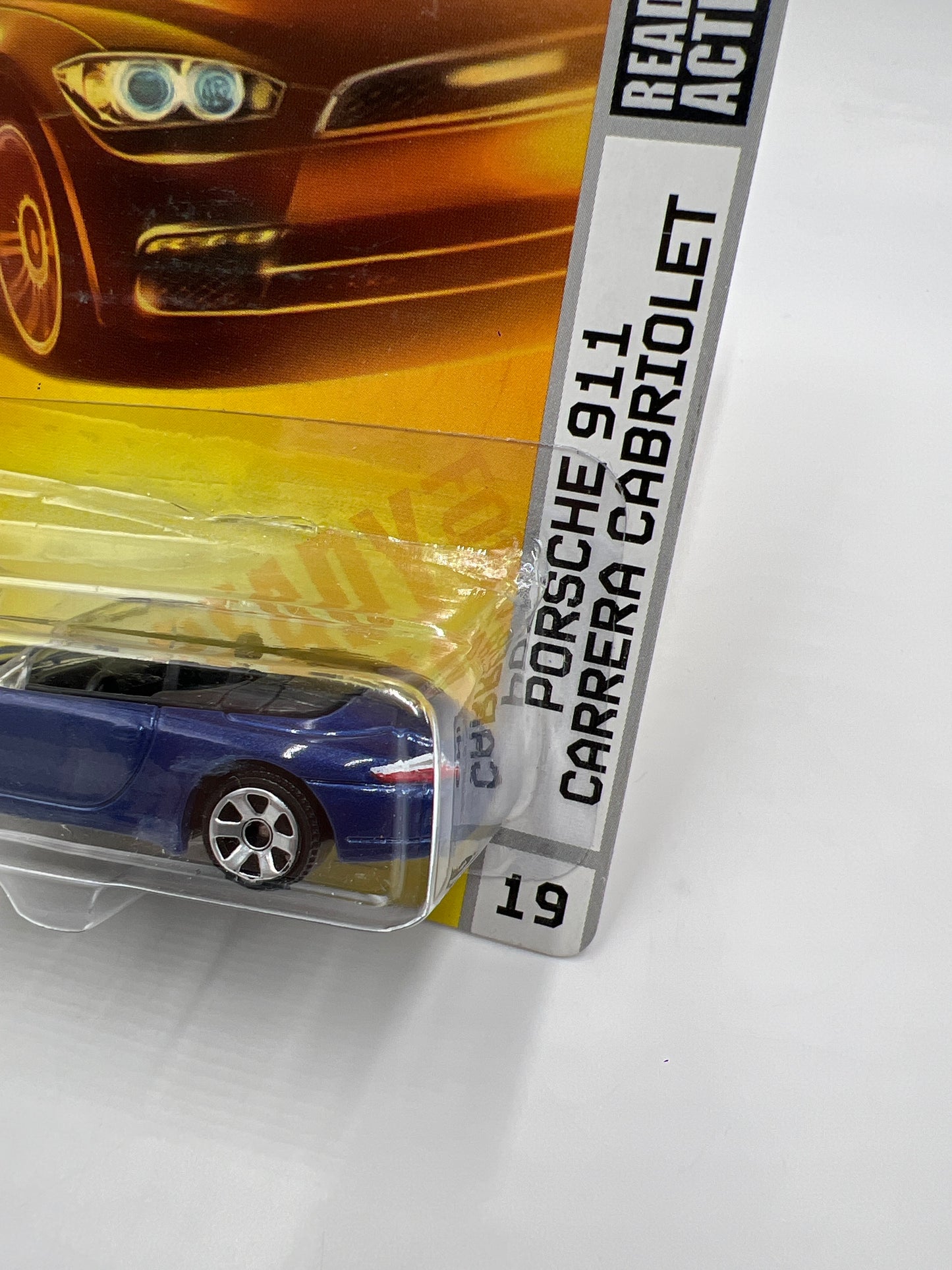 Matchbox Sports Cars #19 Porsche 911 Carrera Cabriolet Blue Crooked Blister 209C