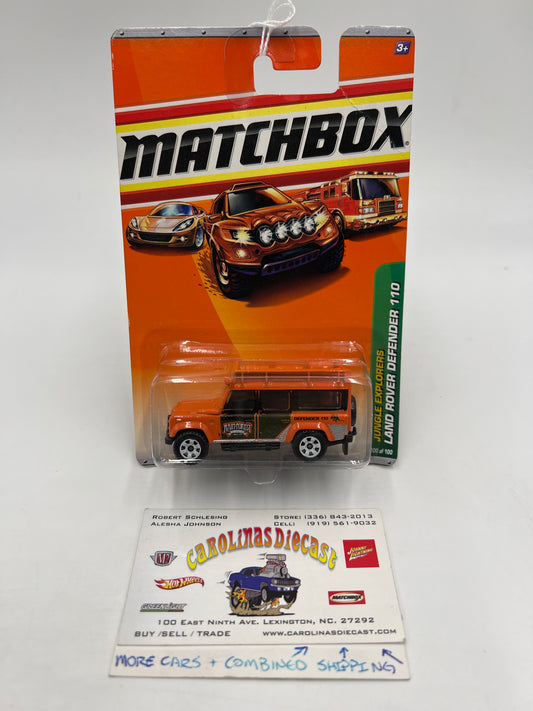 Matchbox Jungle Explorers #100 Land Rover Defender 110 Orange Card Has Crease 216O