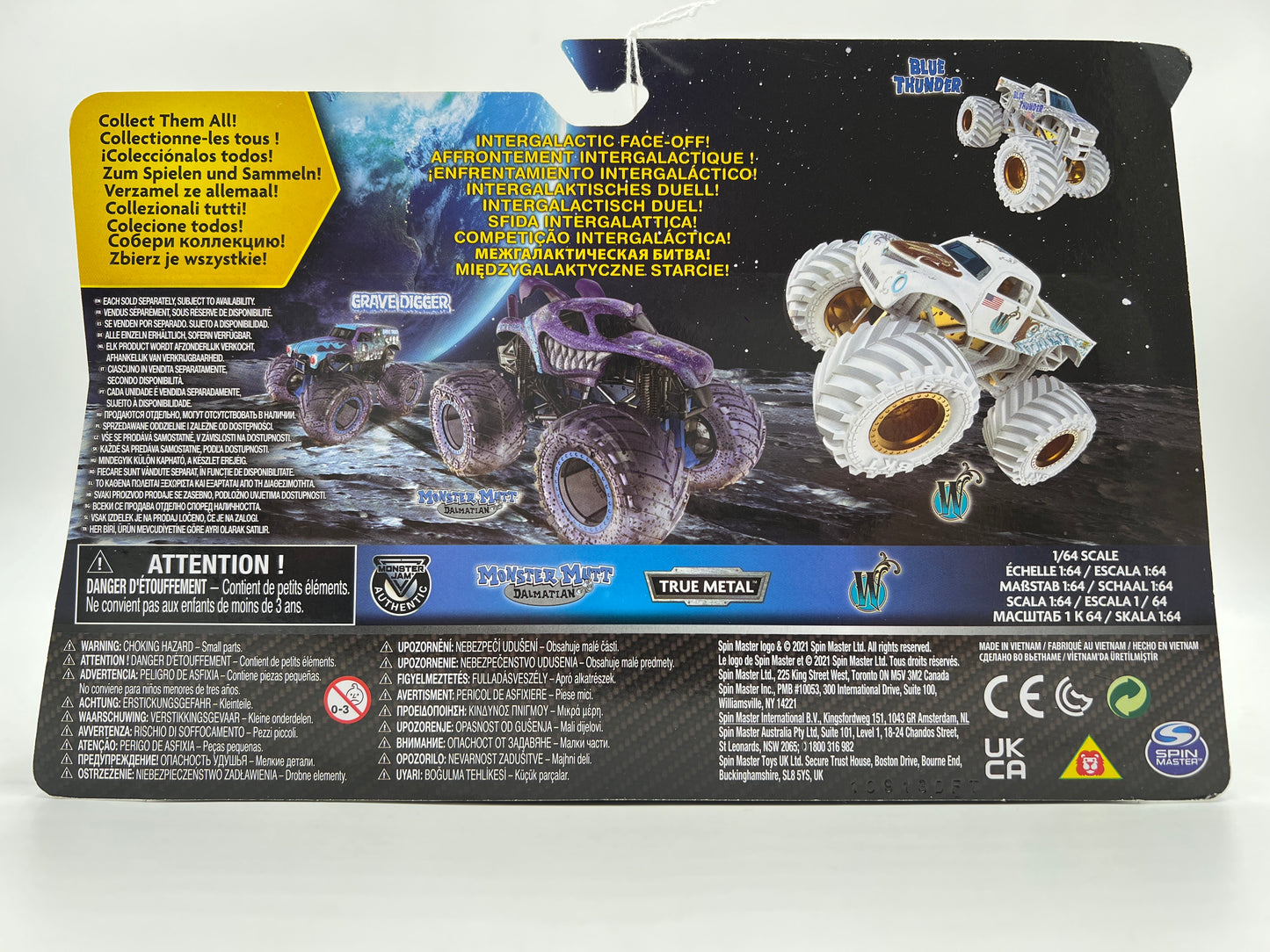 Monster Jam Gears And Galaxies Walmart Exclusive Special Edition Whiplash & Monster Mutt Dalmatian