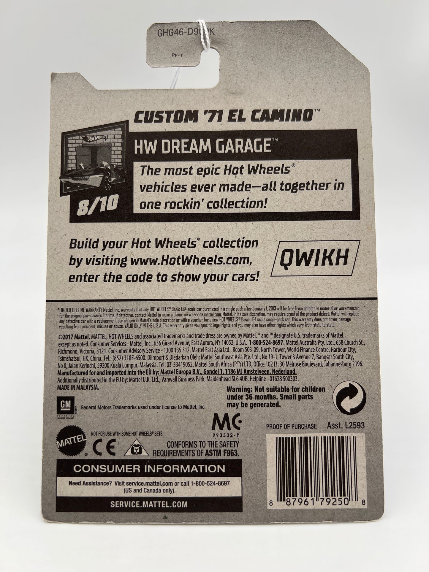 2020 Hot Wheels Walmart Exclusive Zamac 12 #40 Custom 71 El Camino