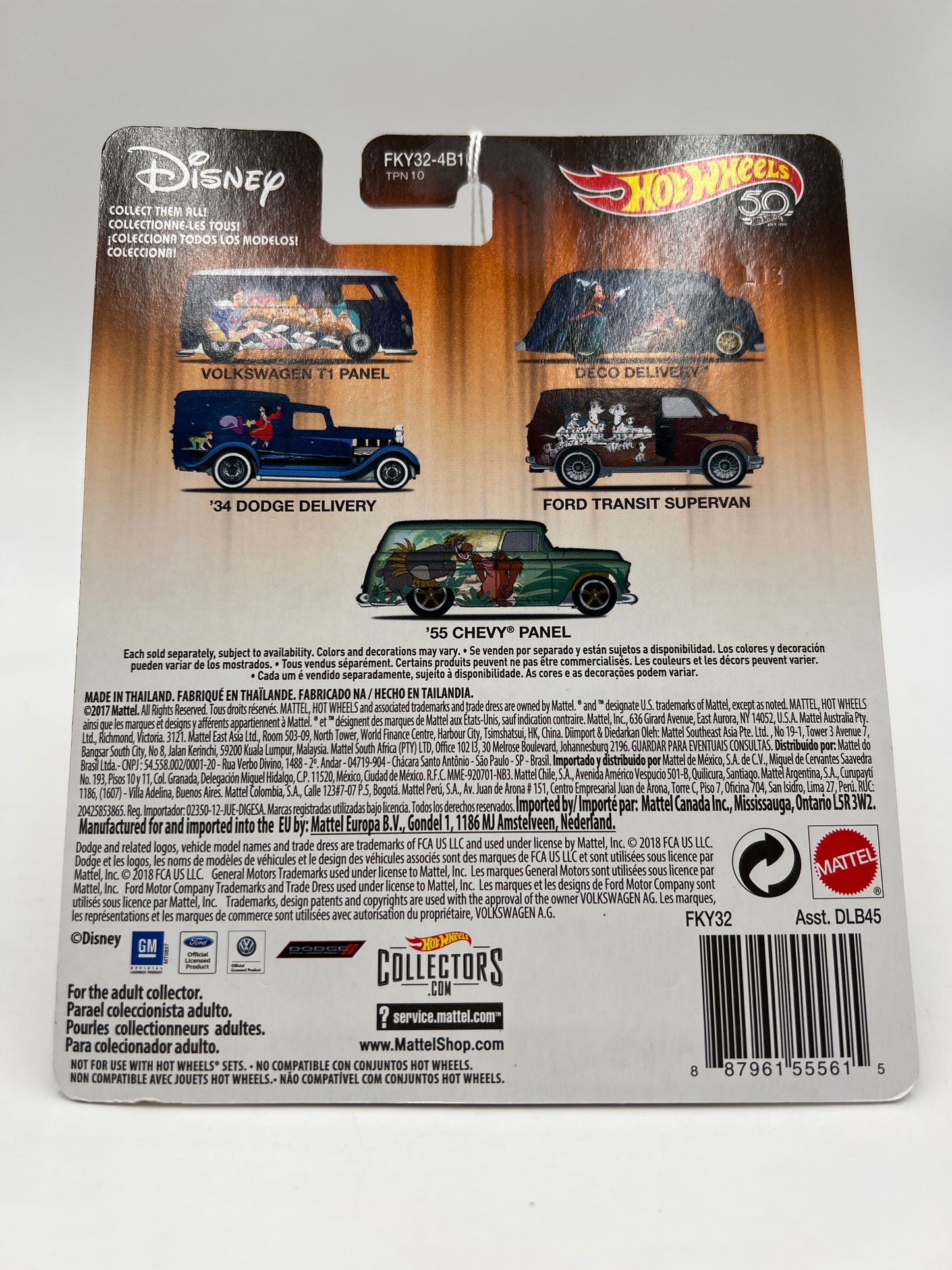 Hot Wheels Premium Disney Classics Jungle Book #5 55 Chevy Panel Green 269G