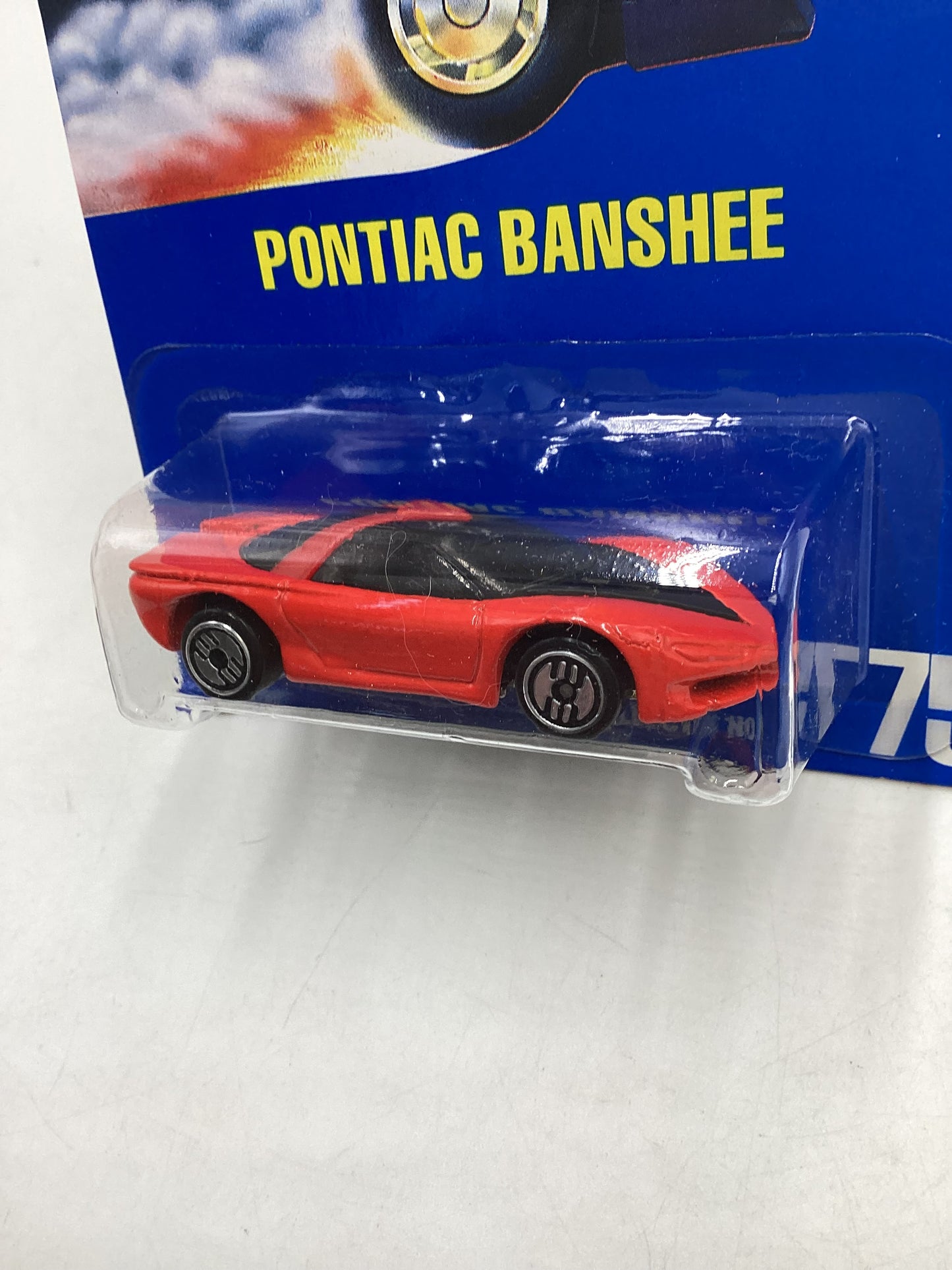 Hot Wheels Blue Card Collector No. 75 Pontiac Banshee Red UH Chrome Wheels 238H