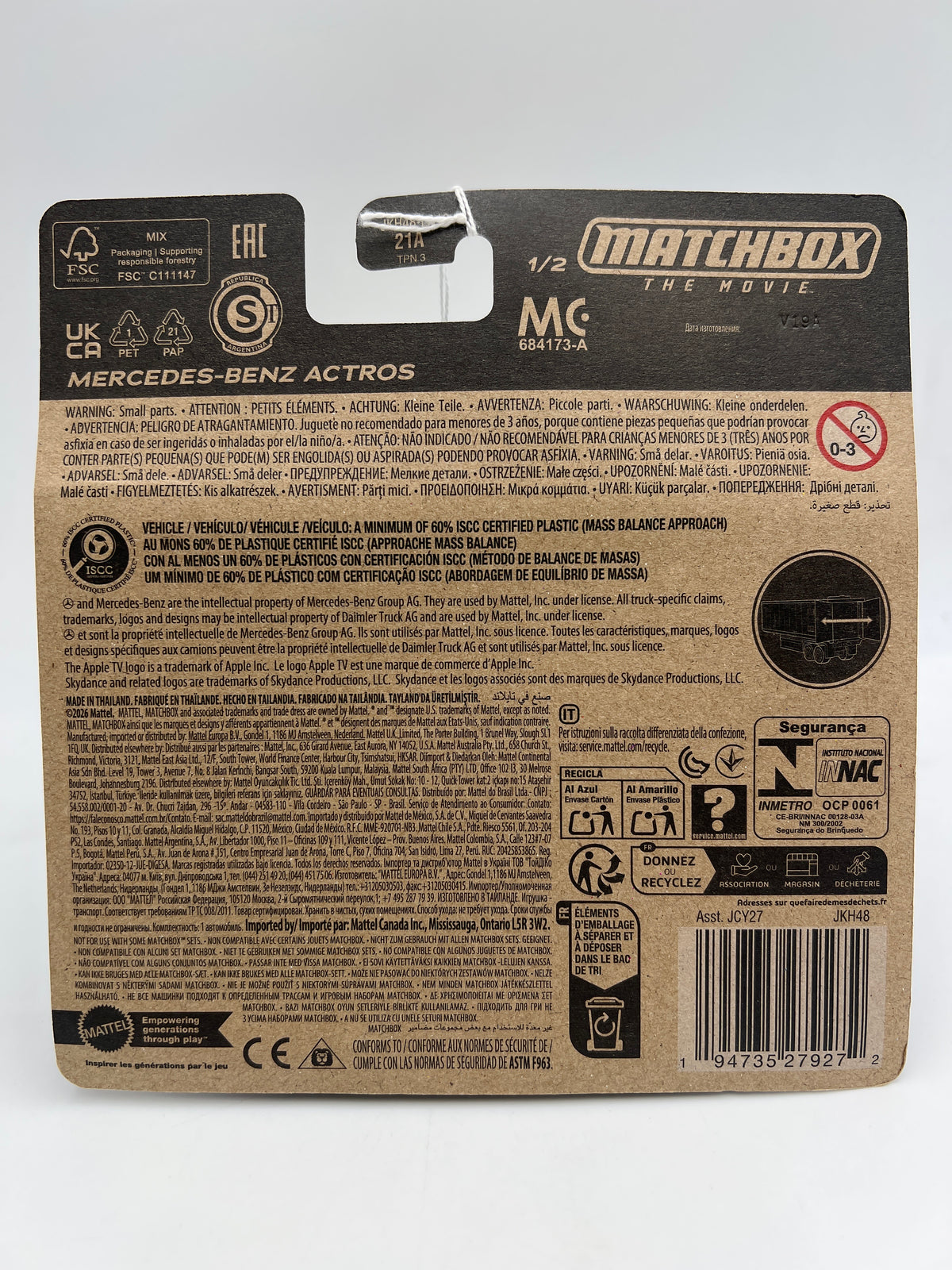 2026 Matchbox The Movie Working Rigs #1 Mercedes-Benz Actros Black