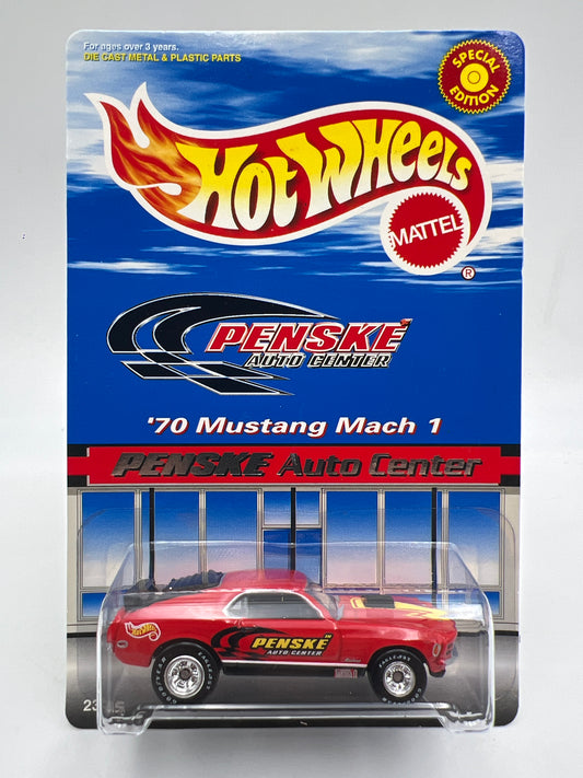Hot Wheels Special Edition Penske Auto Center 70 Mustang Mach 1 Red W/Protector