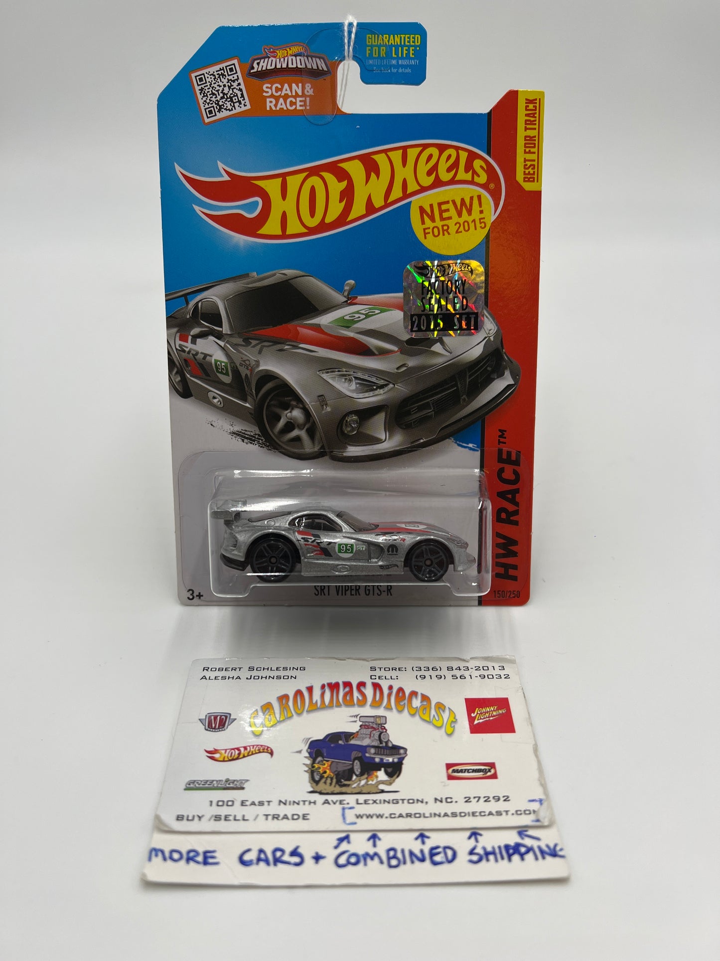 2015 Hot Wheels Race #150 SRT Viper GTS-R Silver Factory Sealed 43B