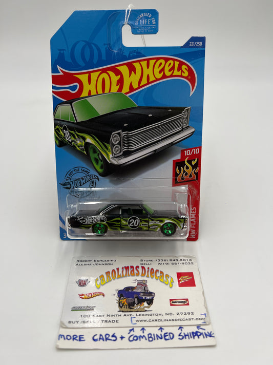 2020 Hot Wheels Flames #221 65 Ford Galaxie Black 25E